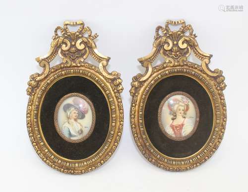 2 BRONZE FRAME MINIATURE PAINTING