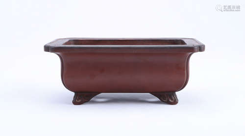 A Chinese Zisha Planter with Chen, Mingyuan Signature