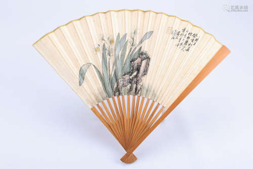 A Chinese Painting on Silk Fan