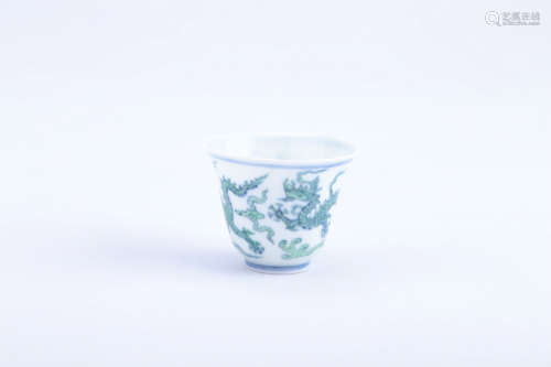 A Chinese Porcelain Cup with Dragon Decoration