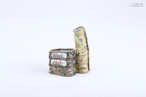 A Chinese Cloisonné Incense Stand with Flowers and Butter-Fly Pattern