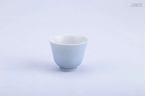 A Chinese Blue Glazed Porcelain Cup