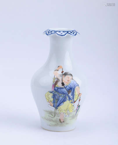 A Chinese Famille-Rose Porcelain Vase