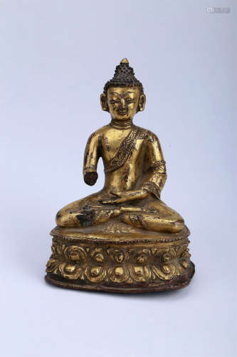 A Chinese Gilt Bronze Buddha