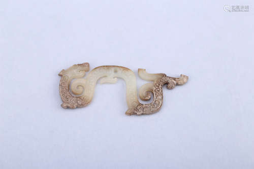 A Chinese Carved Jade Dragon Pendant