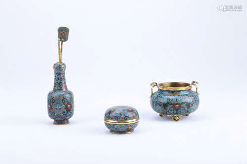 A Set of Cloisonné Decorations