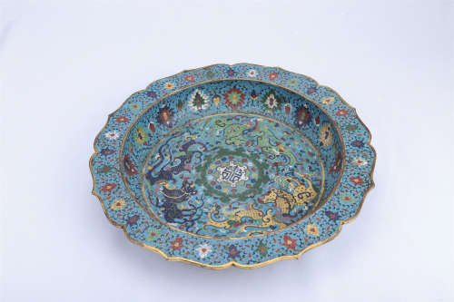 A Chinese Cloisonné Plate