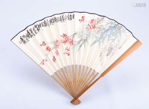 A Chinese Painting on Fan by Yao, Songqing