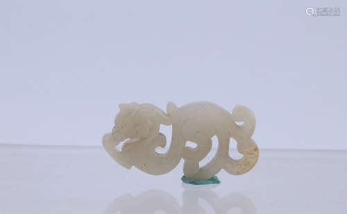 A Chinese Carved Jade Dragon Pendant