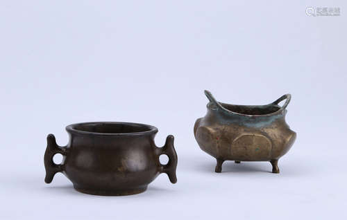 Set of Two Pieces Bronze Censer