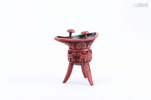 A Chinese Carved Lacquer Cup