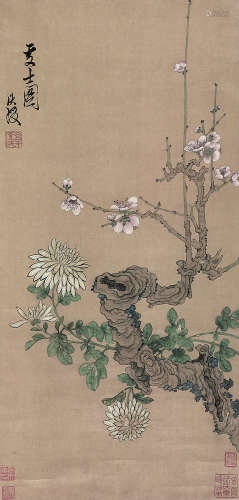 陈洪绶(1599-1652) 梅菊图