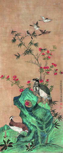 蒋廷锡(1669-1732) 梅花双禽