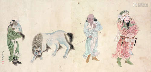 丁观鹏(1736-1795) 胡人献宝