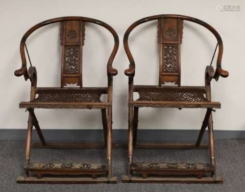 清交椅 A pair of Qing Huanghuali Jiao Yi