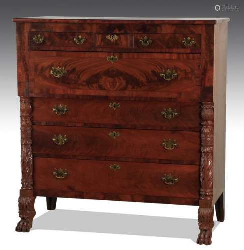古典硬桃木美式狮雕铜饰橱柜 American 19th century mahogany chest