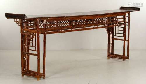 清竹子硬木翘头案 Antique Chinese altar table, bamboo,
