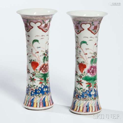 Pair of Enameled Vases