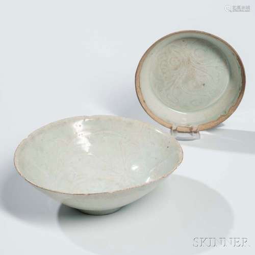 Qingbai-glazed Bowl and Dish