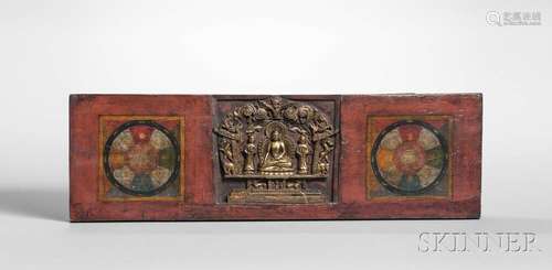 Manuscript Cover with Carved Medicine Buddha