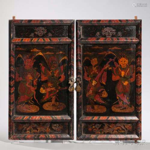 Pair of Painted Wood Doors