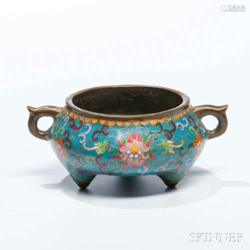 Cloisonne Tripod Censer