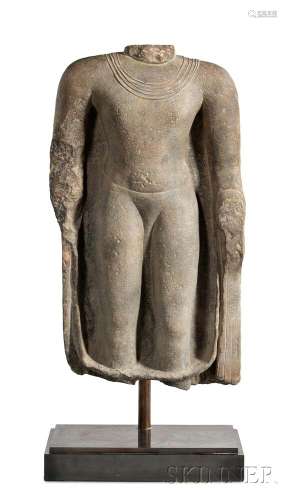 Large Sandstone Gupta Torso of the Buddha
