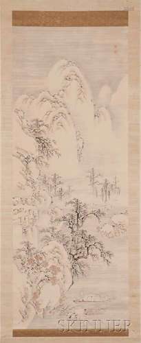 Hanging Scroll Depicting a Snowscape