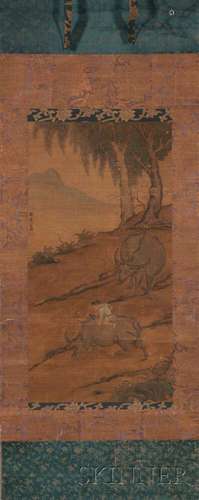 Hanging Scroll Depicting Water Buffalo