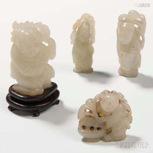 Four Jade Figural Carvings