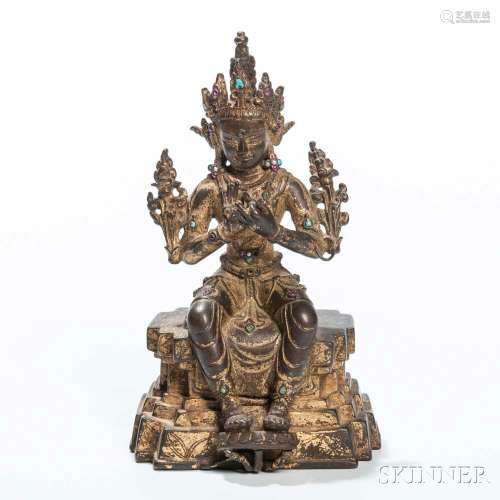 Gilt-bronze Maitreya Buddha