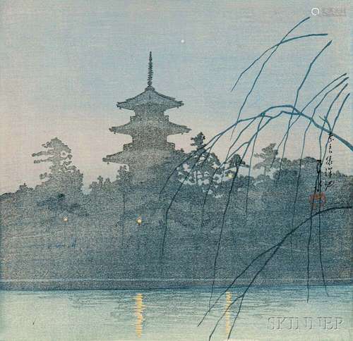 Kawase Hasui (1883-1957), Evening at Sarusawa Pond in Nara