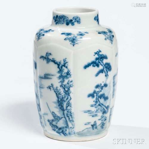 Blue and White Porcelain Jar Vase