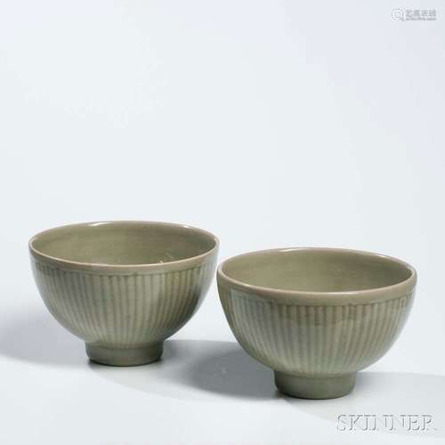 Pair of Celadon Bowls