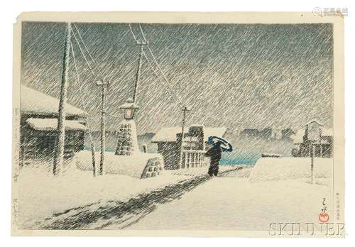 Kawase Hasui (1883-1957), Snow at Tsukishima