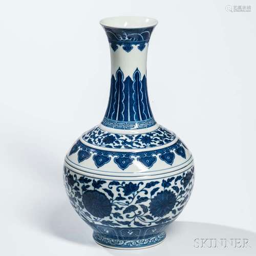 Blue and White Bottle Vase