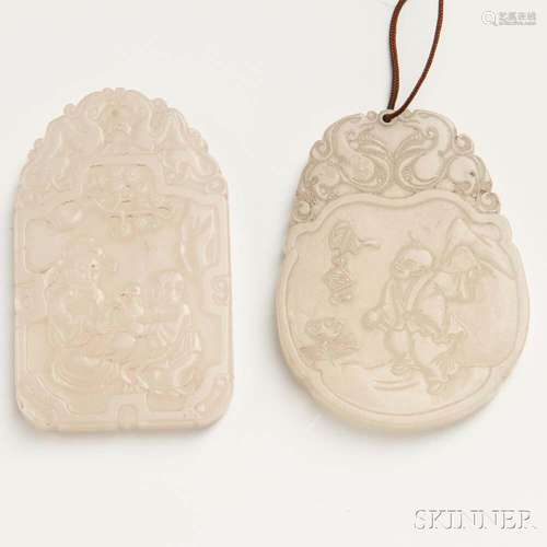 Two Jade Pendant Plaques