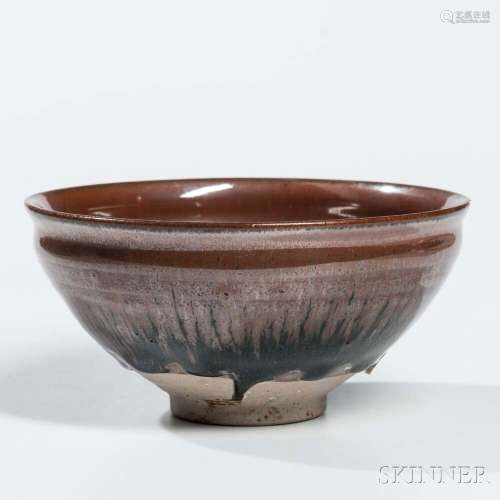 Stoneware Tea Bowl with Hare's Fur Glaze