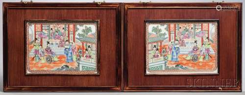 Pair of Enameled Plaques