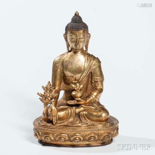 Gilt-bronze Medicine Buddha