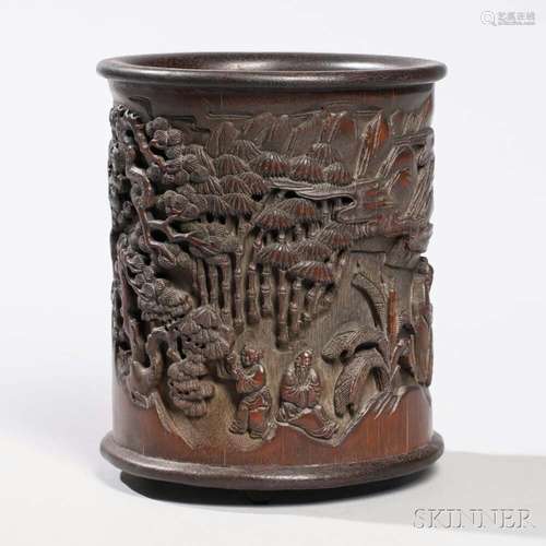 Carved Bamboo Brush Pot