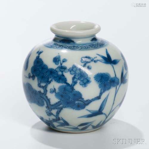 Small Blue and White Jar