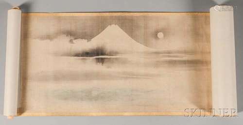 Hand Scroll Depicting Eight Views of Mt. Fuji