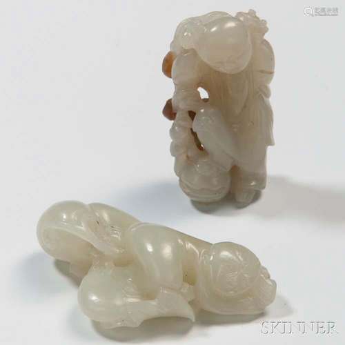 Two Jade Carvings of Figures