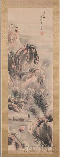 Hanging Scroll Depicting a Landscape