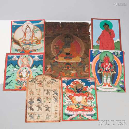 Seven Small Thangkas