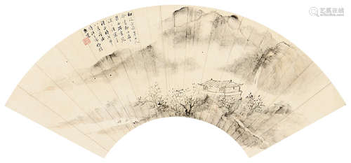 汪廷儒 (1804-1852) 山水扇頁 立軸