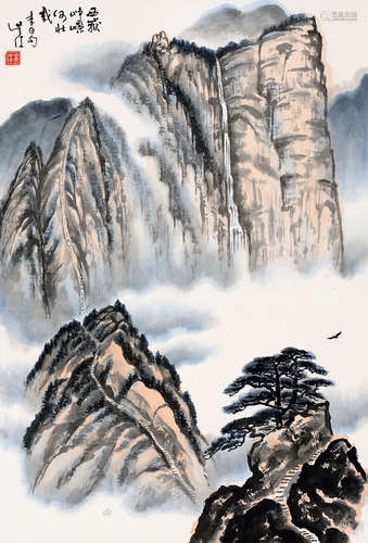 吳  休 (b.1932) 西嶽峥嶸 立軸