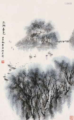 李  庚 (b.1950) 太湖春色 立軸