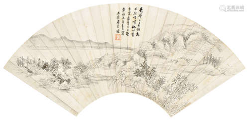 米萬鍾 (1570-1628) 山水 扇頁